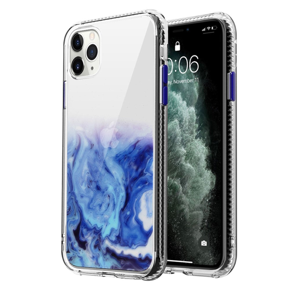 Силиконов, прозрачен калъф - мрамор, удароустойчив за iPhone 12 Pro Max