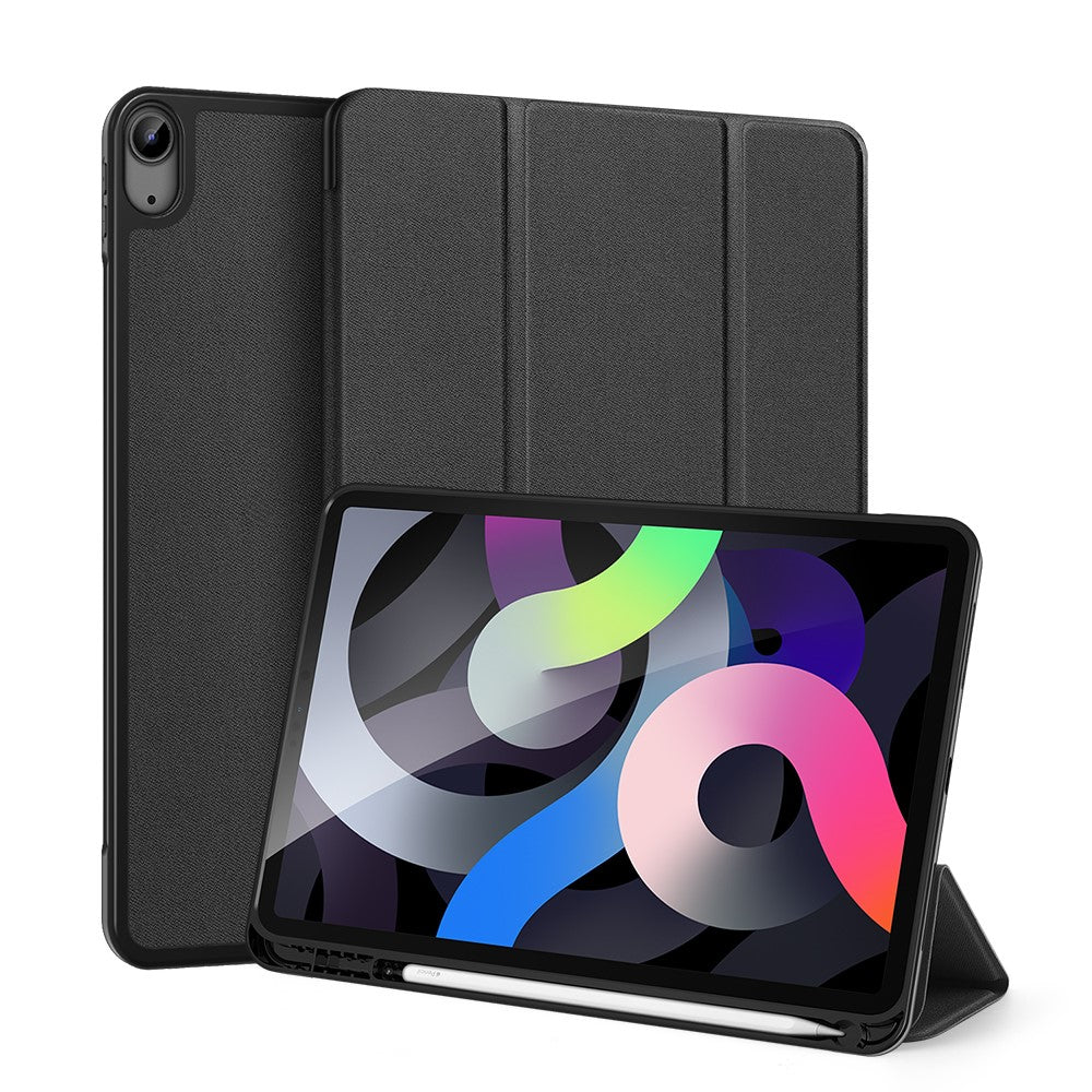 Кожен, черен калъф - стойка за iPad Air (4th gen)