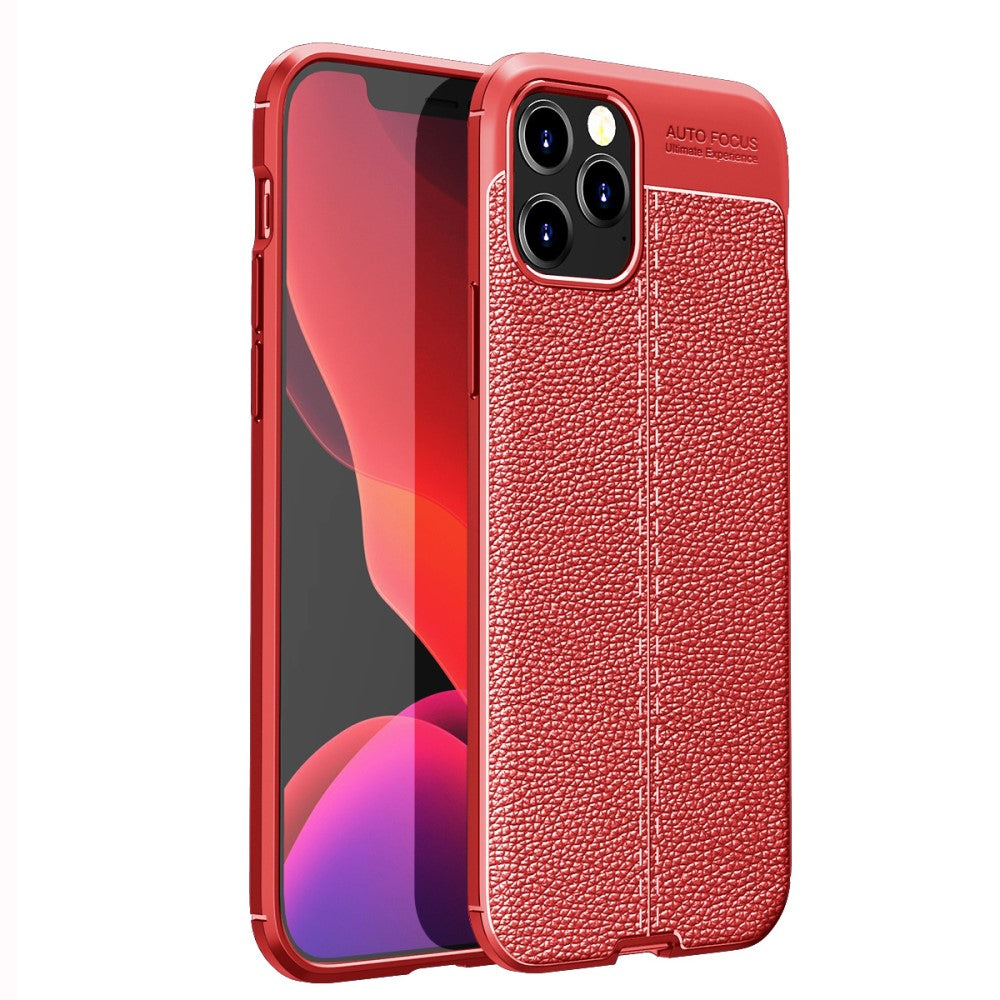 Силиконов, червен калъф, с десен - кожа за iPhone 12 / iPhone 12 Pro
