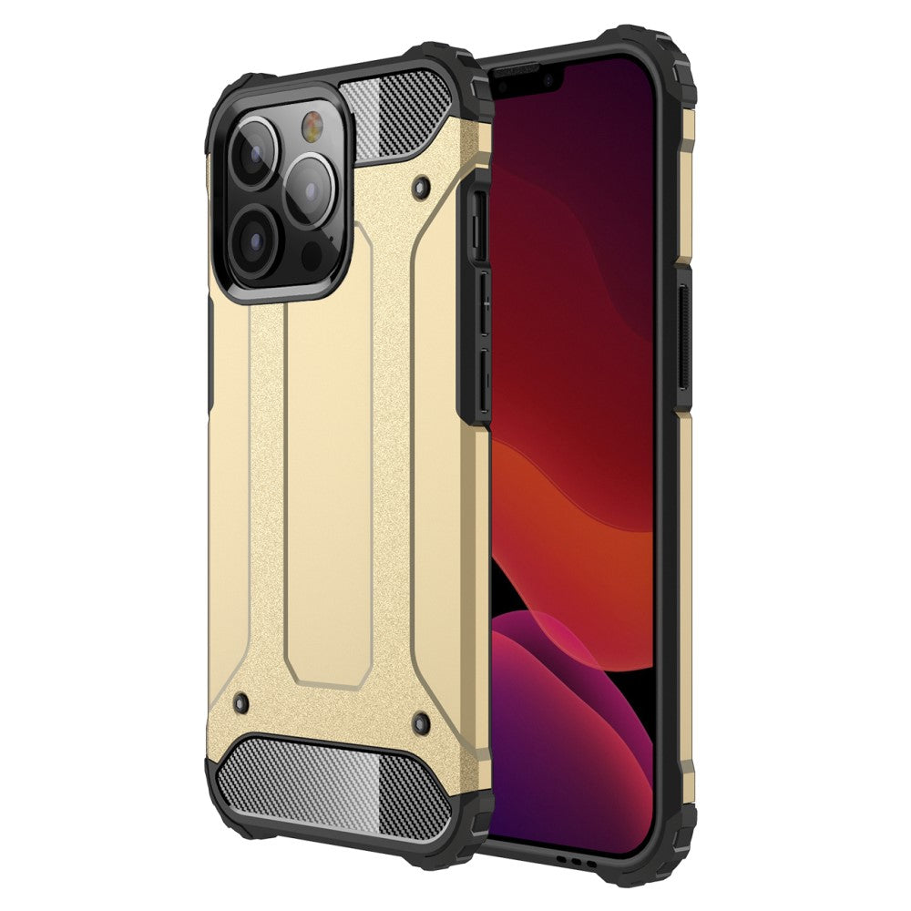 Силиконов, златист калъф - удароустойчив за iPhone 13 Pro