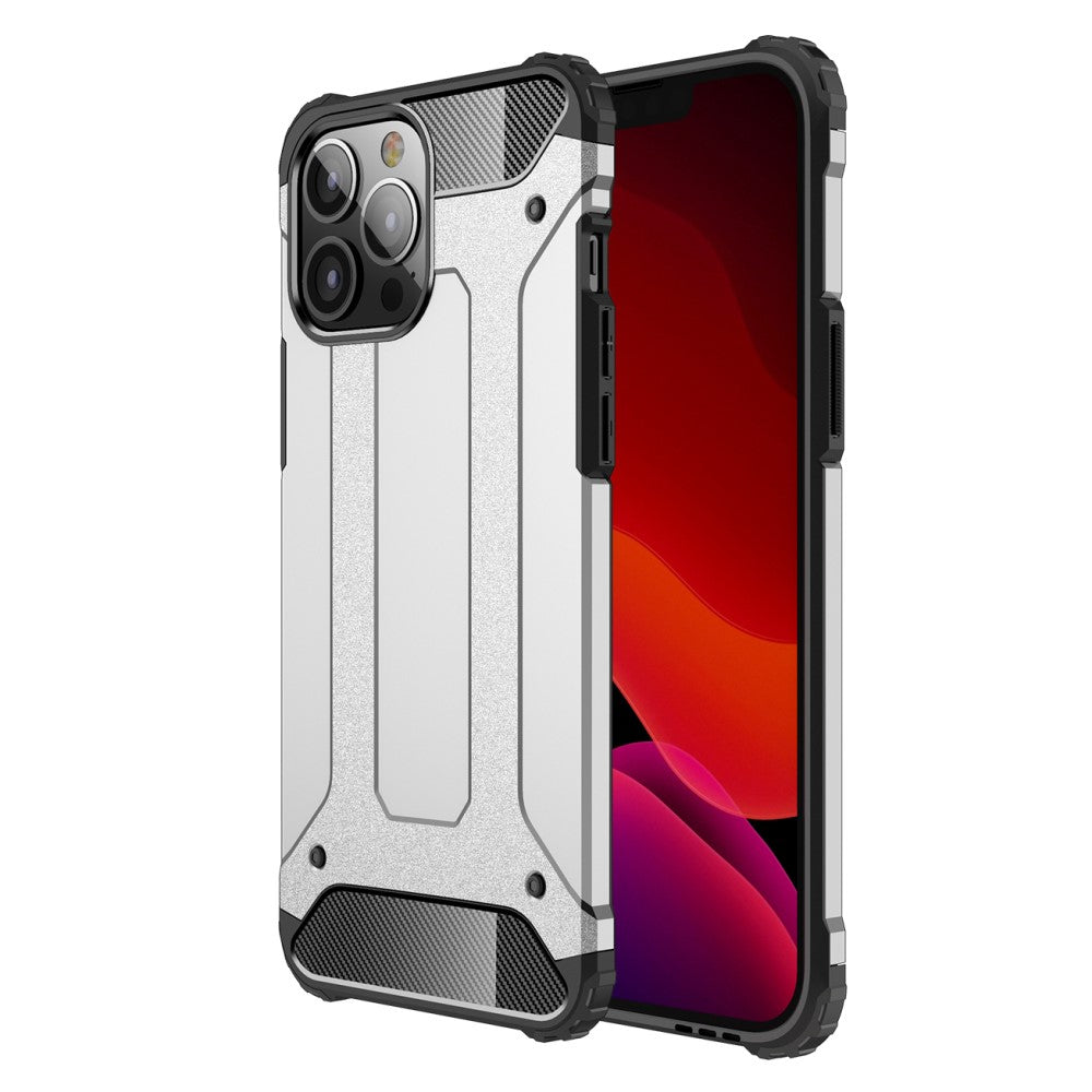 Силиконов, сребрист калъф - удароустойчив за iPhone 13 Pro Max