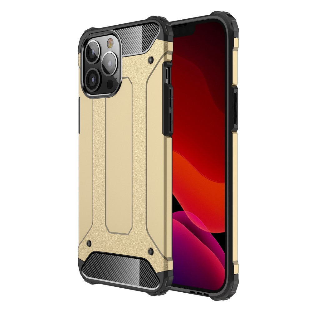 Силиконов, златист калъф - удароустойчив за iPhone 13 Pro Max