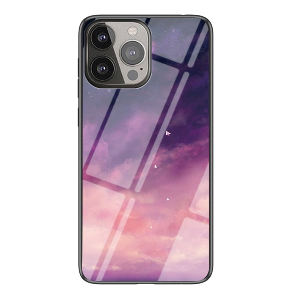 Силиконов, лилав калъф - стъклен гръб за iPhone 13 Pro Max