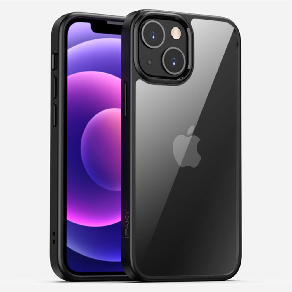 Силиконов, черен кейс - тънък, удароустойчив, с прозрачен гръб за iPhone 14
