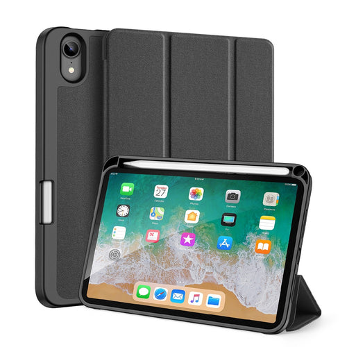Кожен, черен калъф - стойка за iPad mini (6th gen)