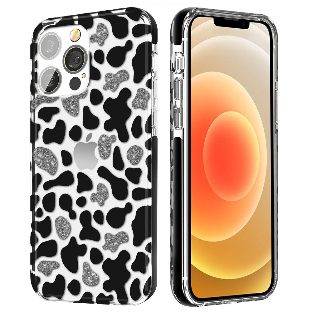 Силиконов, прозрачен калъф - брокат, удароустойчив за iPhone 13 Pro