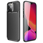 Силиконов, черен калъф - карбонов десен, тънък за iPhone 14 Pro