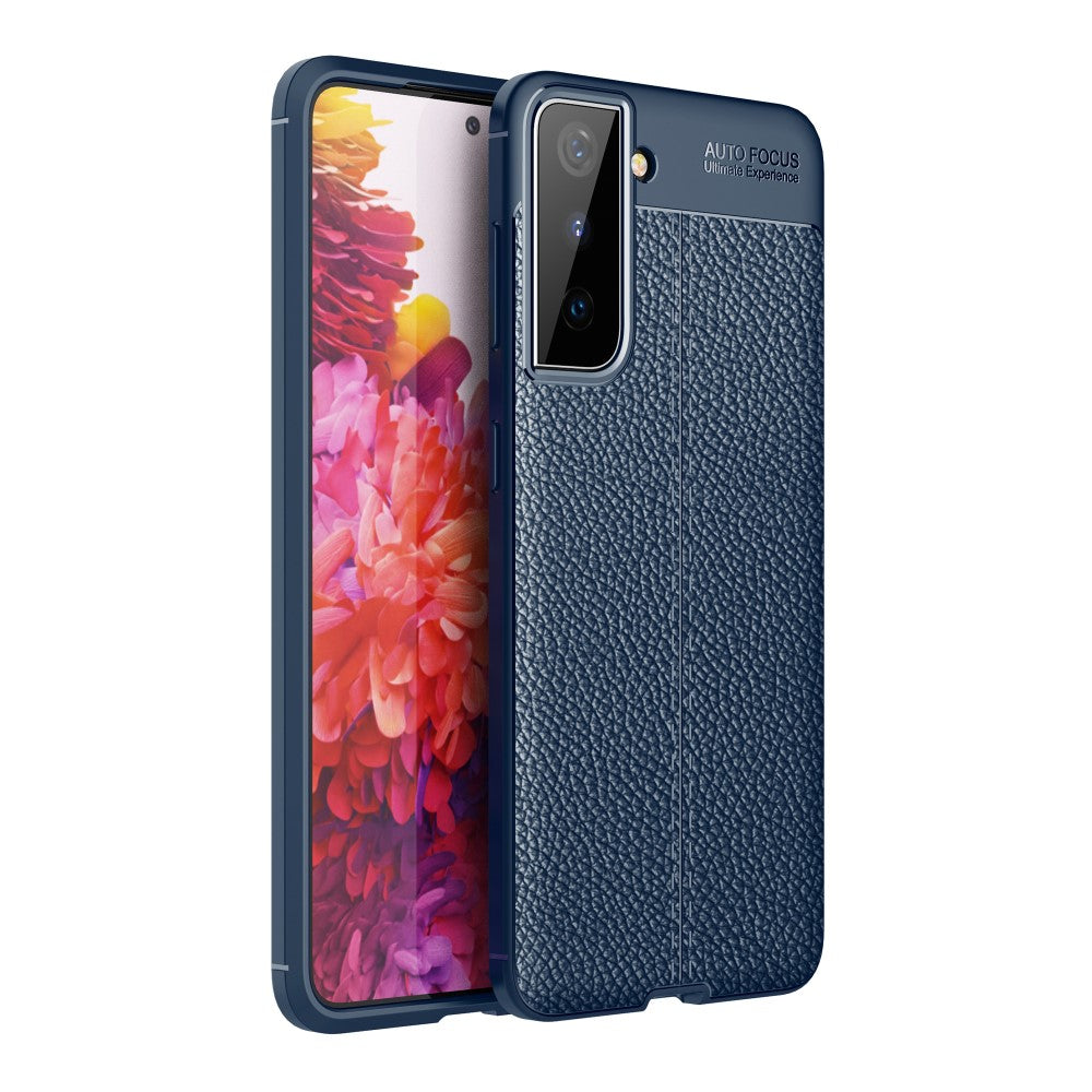 Силиконов, син калъф, с десен - кожа за Samsung Galaxy S21 Plus