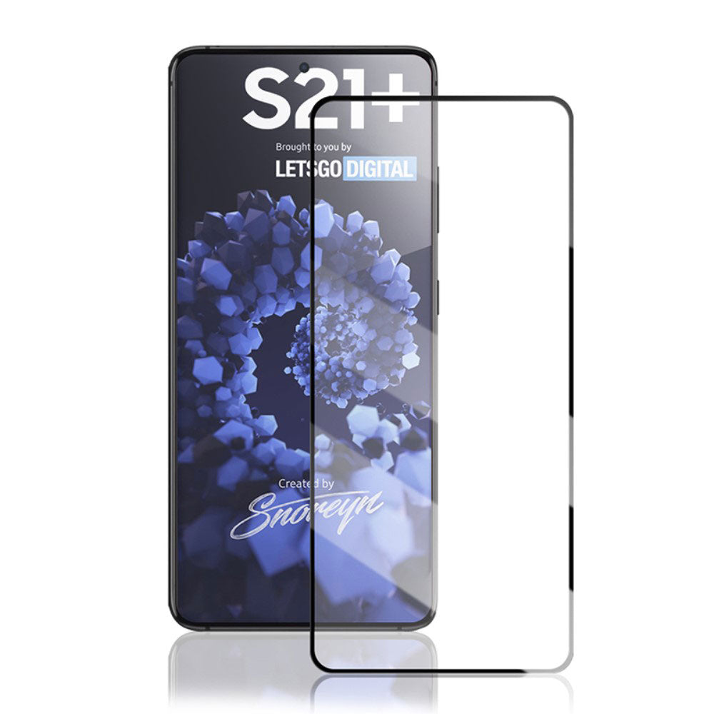 Стъклен, защитен протектор за дисплей - черен, с пълно покритие за Samsung Galaxy S21 Plus