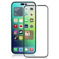 Стъклен, защитен протектор за дисплей - черен, с пълно покритие за iPhone 14 Pro