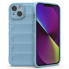 Силиконов, син калъф - релефен гръб, удароустойчив за iPhone 14 Plus