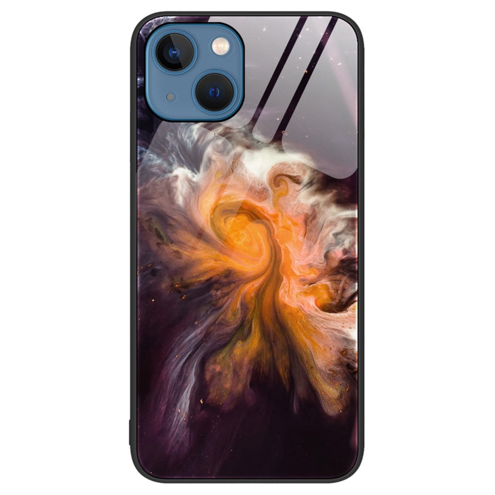 Силиконов, черен калъф - стъклен гръб за iPhone 14