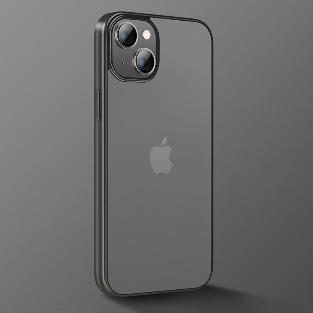 Силиконов, черен калъф - тънък, с прозрачен гръб за iPhone 14 Plus