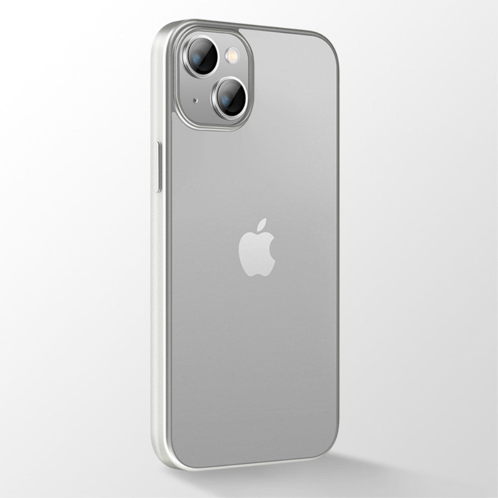 Силиконов, сребрист калъф - тънък, с прозрачен гръб за iPhone 14 Plus