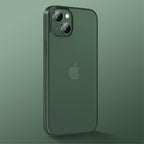 Силиконов, зелен калъф - тънък, с прозрачен гръб за iPhone 14 Plus