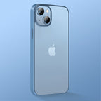Силиконов, син калъф - тънък, с прозрачен гръб за iPhone 14 Plus