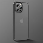 Силиконов, черен калъф - тънък, с прозрачен гръб за iPhone 14 Pro