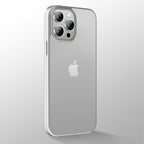 Силиконов, сребрист калъф - тънък, с прозрачен гръб за iPhone 14 Pro