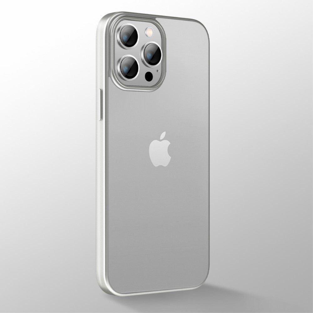 Силиконов, сребрист калъф - тънък, с прозрачен гръб за iPhone 14 Pro