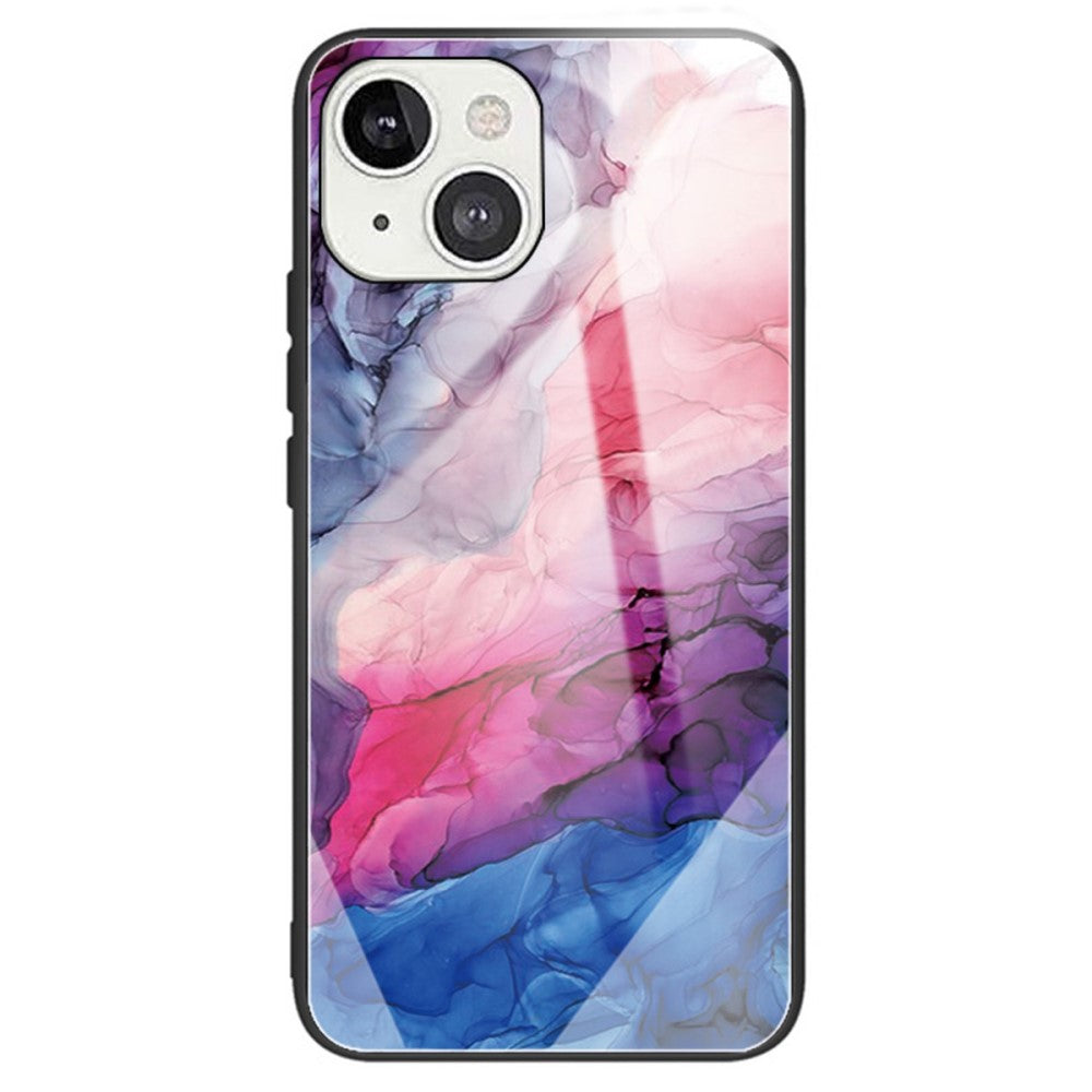 Силиконов, черен калъф - стъклен гръб за iPhone 14