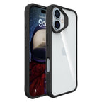 Силиконов, черен кейс - удароустойчив, с прозрачен гръб за iPhone 16