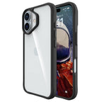 Силиконов, черен кейс - удароустойчив, с прозрачен гръб за iPhone 16