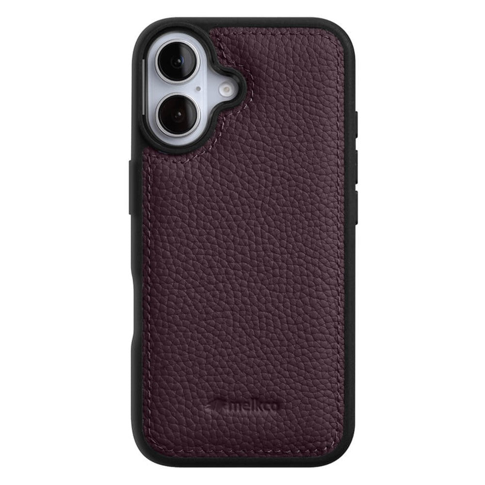 Силиконов, лилав кейс - гръб от естествена кожа за iPhone 16
