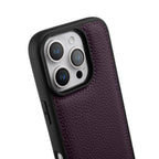 Силиконов, лилав кейс - гръб от естествена кожа за iPhone 16 Pro