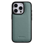 Силиконов, син кейс - гръб от естествена кожа за iPhone 16 Pro
