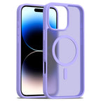 Силиконов, лилав кейс - матов гръб, MagSafe за iPhone 16 Pro Max