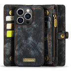 Кожен, черен калъф и портмоне - 2 в 1 за iPhone 14 Pro Max