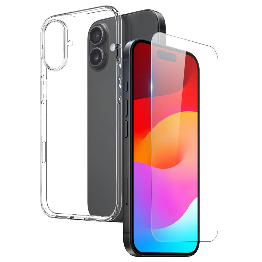 Комплект 2 в 1 за iPhone 17 - тънък кейс, и стъклен протектор за дисплей