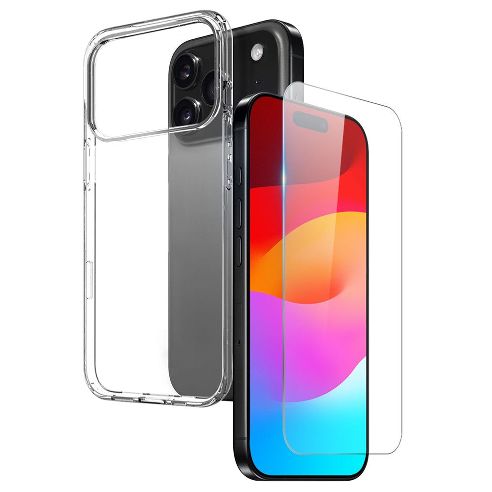 Комплект 2 в 1 за iPhone 17 Pro Max - тънък кейс, и стъклен протектор за дисплей