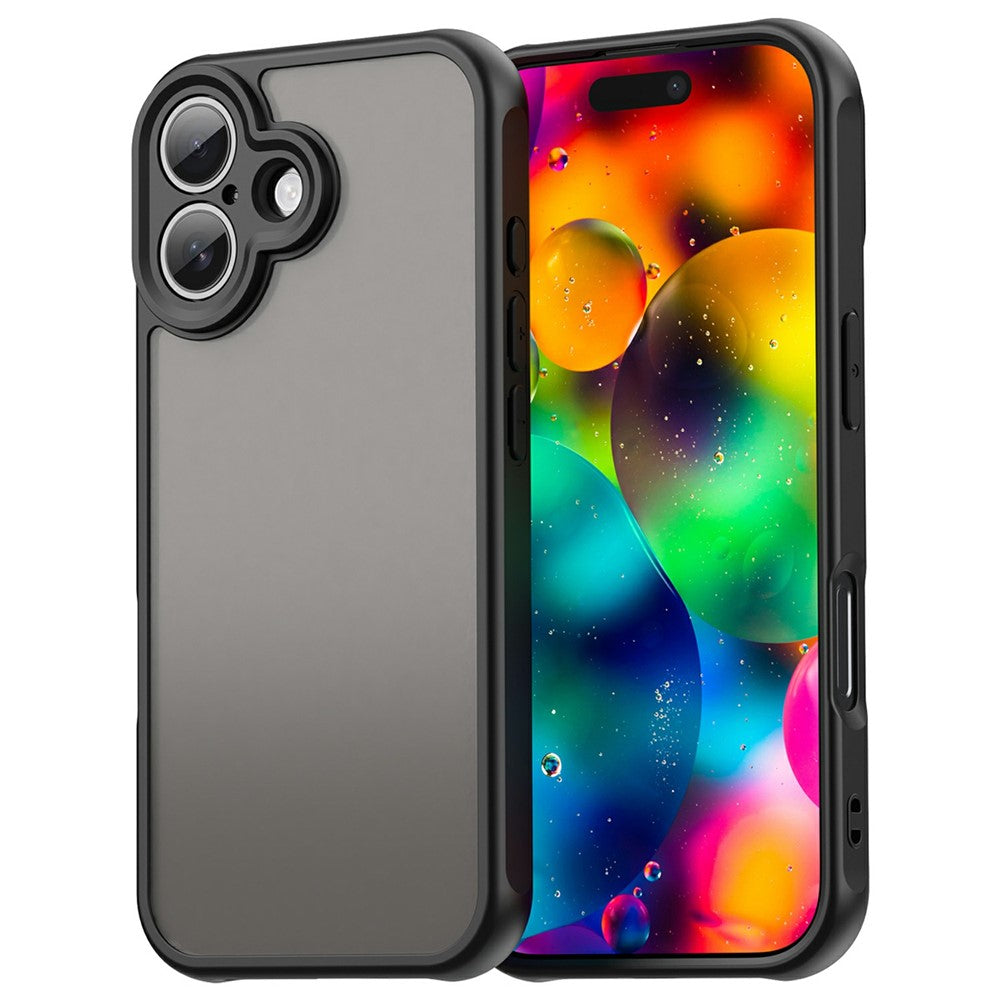 Силиконов, черен кейс за iPhone 17 - удароустойчив, полупрозрачен гръб