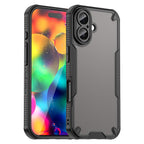 Силиконов, черен кейс за iPhone 17 - удароустойчив, оребрен, полупрозрачен гръб