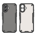 Силиконов, черен кейс за iPhone 17 - удароустойчив, оребрен, полупрозрачен гръб