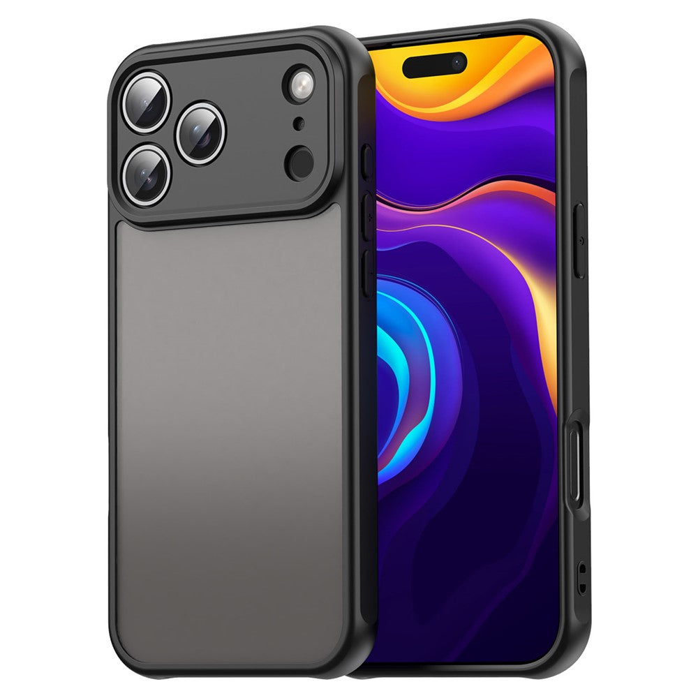 Силиконов, черен кейс за iPhone 17 Pro Max - удароустойчив, полупрозрачен гръб