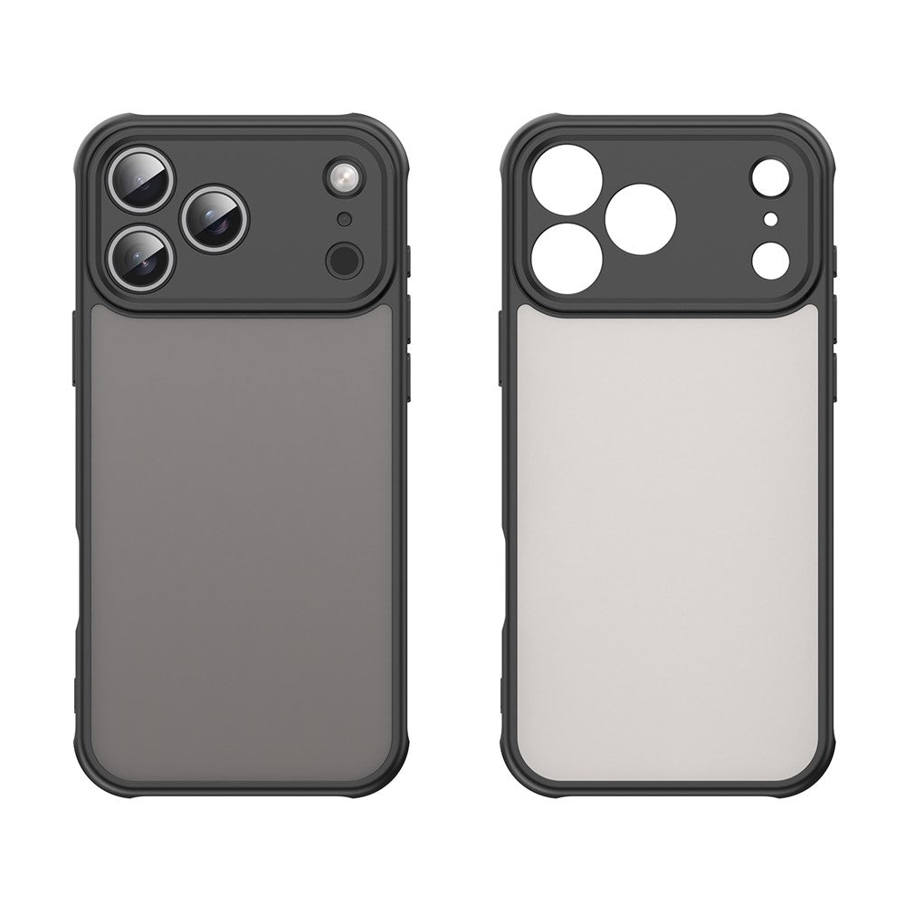 Силиконов, черен кейс за iPhone 17 Pro Max - удароустойчив, полупрозрачен гръб