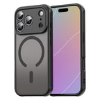 Силиконов, черен кейс за iPhone 17 Pro Max - удароустойчив, полупрозрачен гръб, поддържа MagSafe