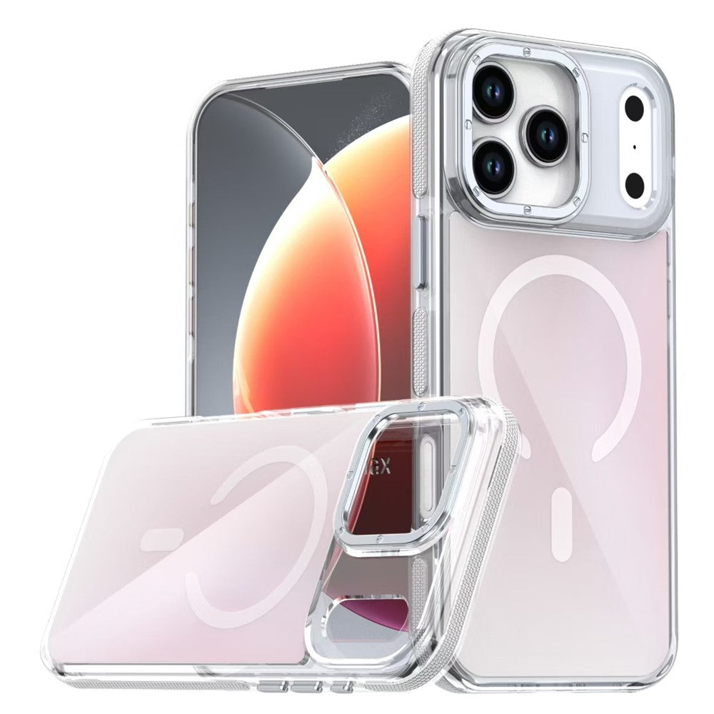 Силиконов кейс за iPhone 17 Pro Max - акрилен гръб, удароустойчив, поддържа MagSafe