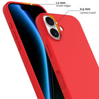 Силиконов, червен кейс за iPhone 17 - поддържа MagSafe