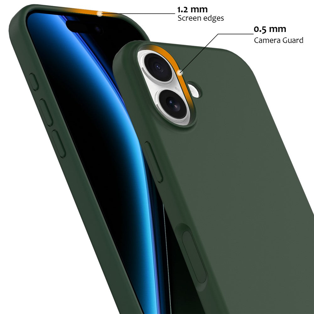 Силиконов, зелен кейс за iPhone 17 - поддържа MagSafe