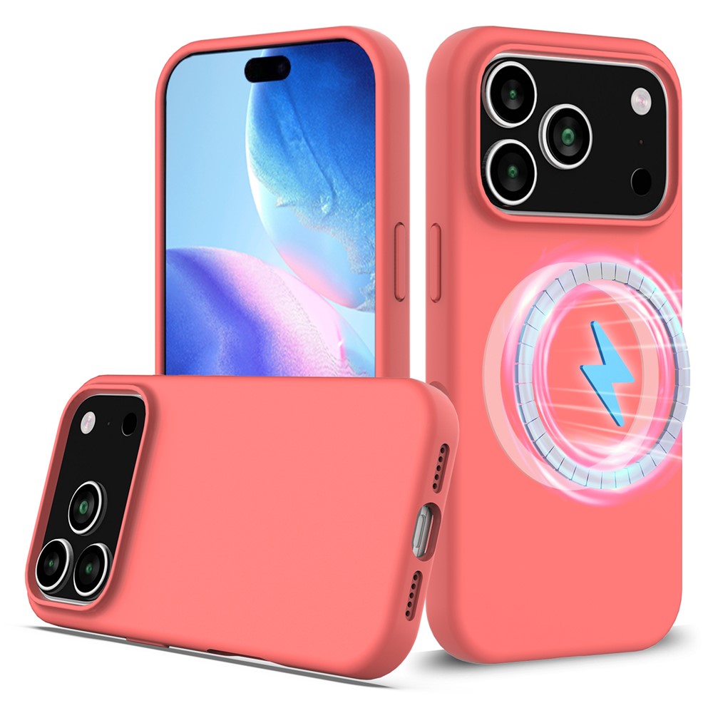 Силиконов, розов кейс за iPhone 17 Pro Max - поддържа MagSafe