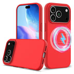 Силиконов, червен кейс за iPhone 17 Pro Max - поддържа MagSafe
