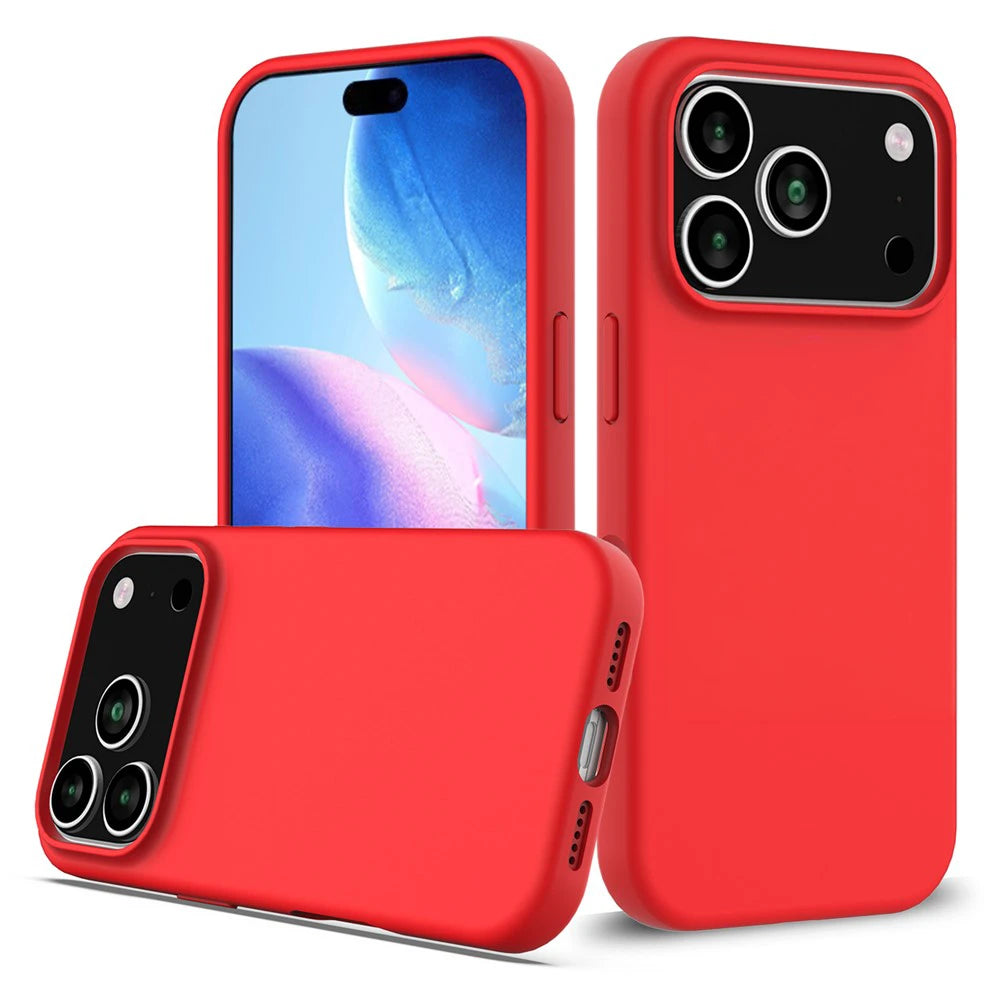 Силиконов, червен кейс за iPhone 18 Pro Max / 17 Pro Max - поддържа MagSafe