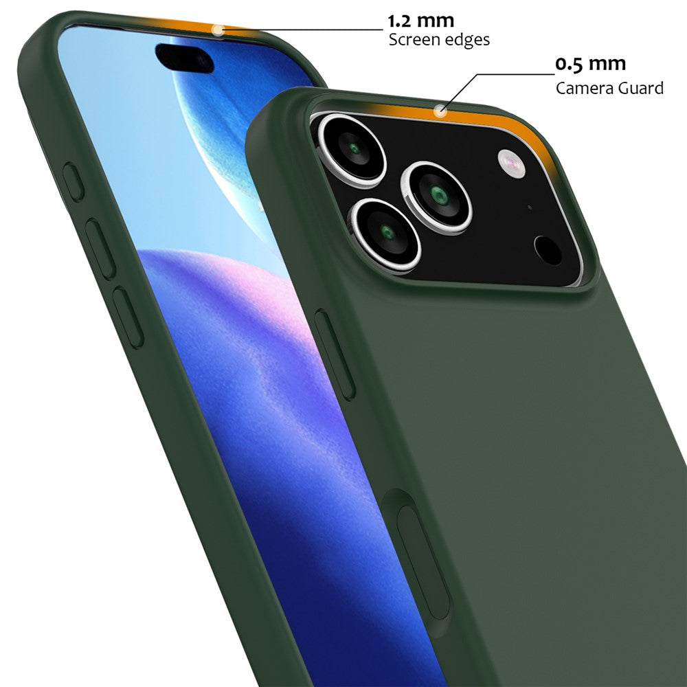 Силиконов, зелен кейс за iPhone 17 Pro Max - поддържа MagSafe