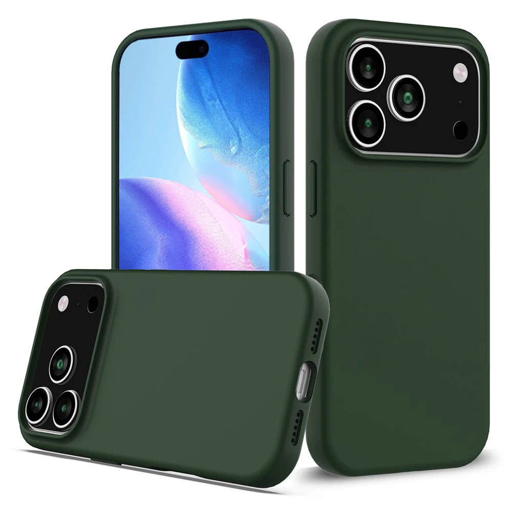 Силиконов, зелен кейс за iPhone 18 Pro Max / 17 Pro Max - поддържа MagSafe