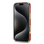 Силиконов, лилав кейс за iPhone 17 Pro Max - гръб от естествена кожа, поддържа MagSafe