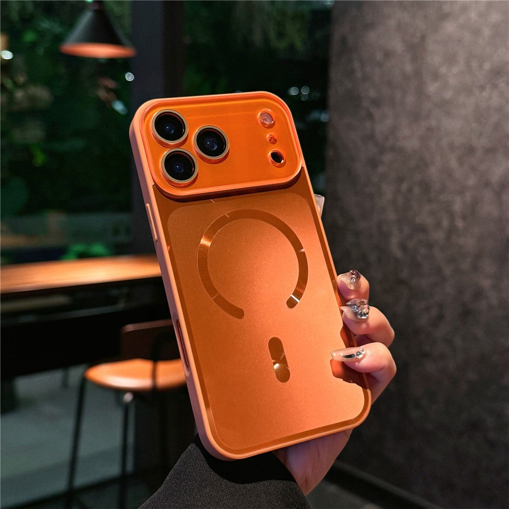 Кейс за iPhone 17 Pro Max, с протектор за камерите, MagSafe съвместим - оранжев
