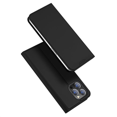Кожен, черен калъф - преден капак за iPhone 15 Pro